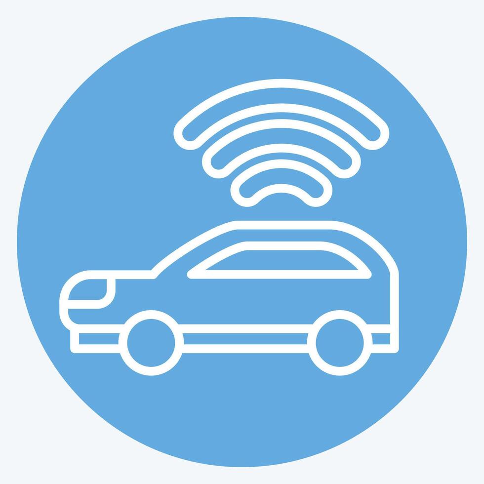 Icon Smart car. related to Smart City symbol. blue eyes style. simple design illustration vector