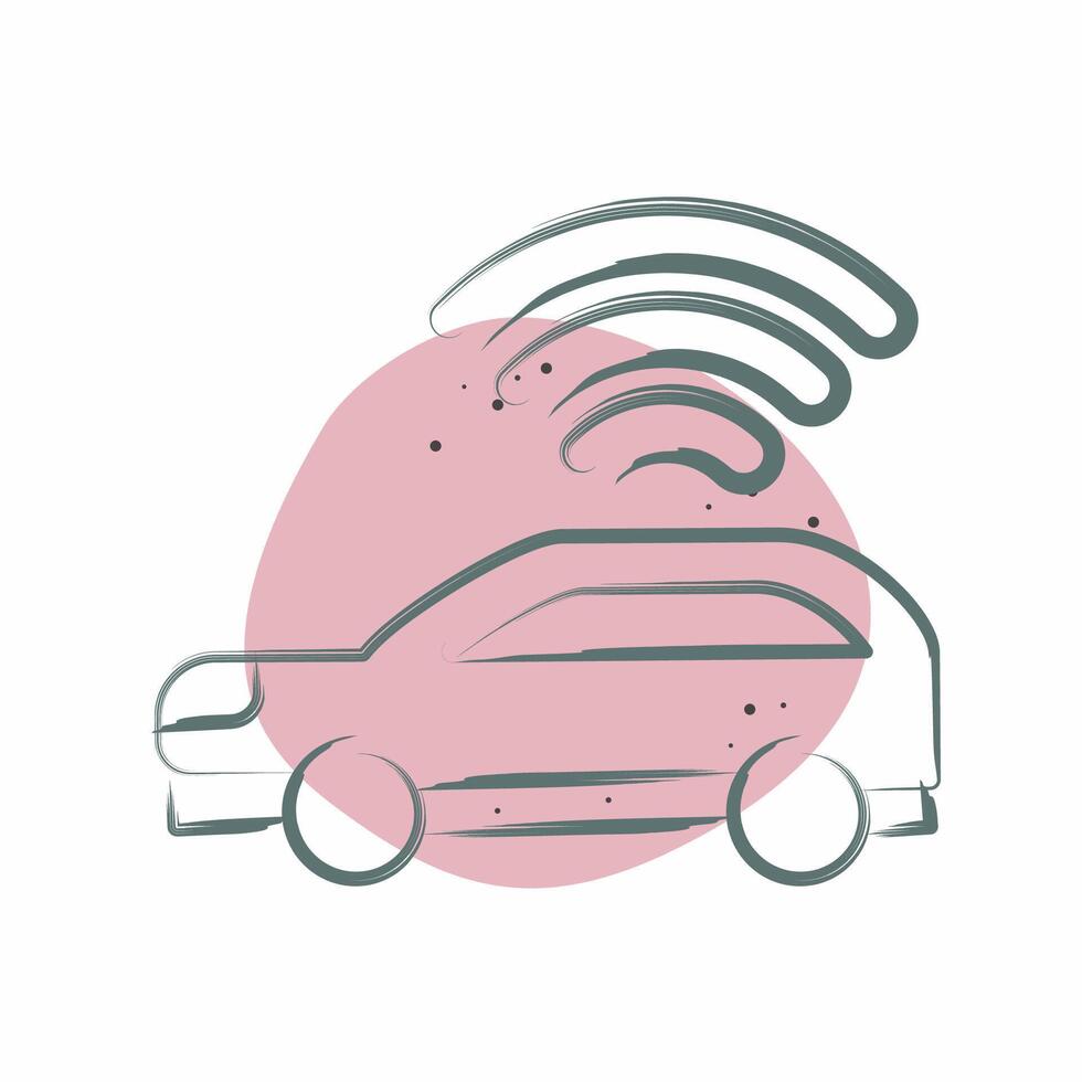 Icon Smart car. related to Smart City symbol. Color Spot Style. simple design illustration vector