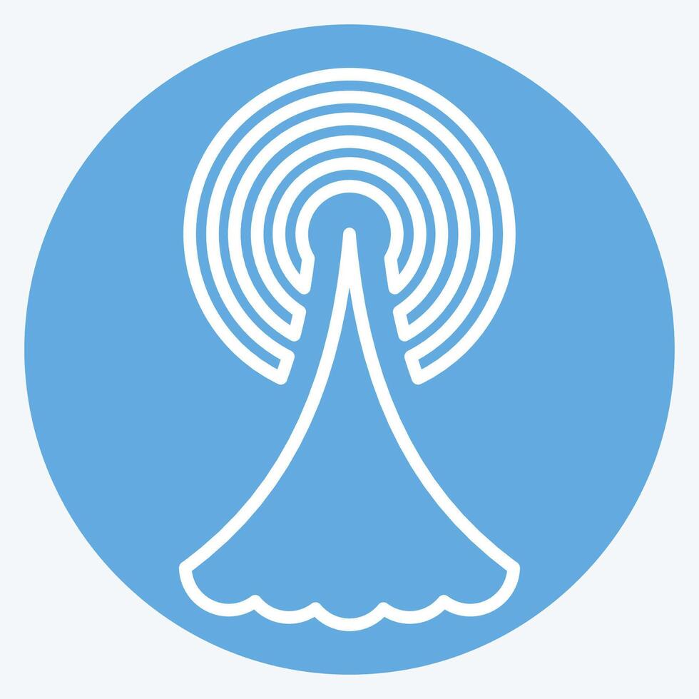 icono señal torre. relacionado a inteligente ciudad símbolo. azul ojos estilo. sencillo diseño ilustración vector