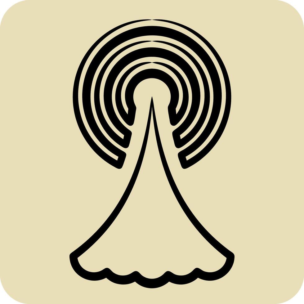 Icon Signal Tower. related to Smart City symbol. hand drawn style. simple design illustration vector