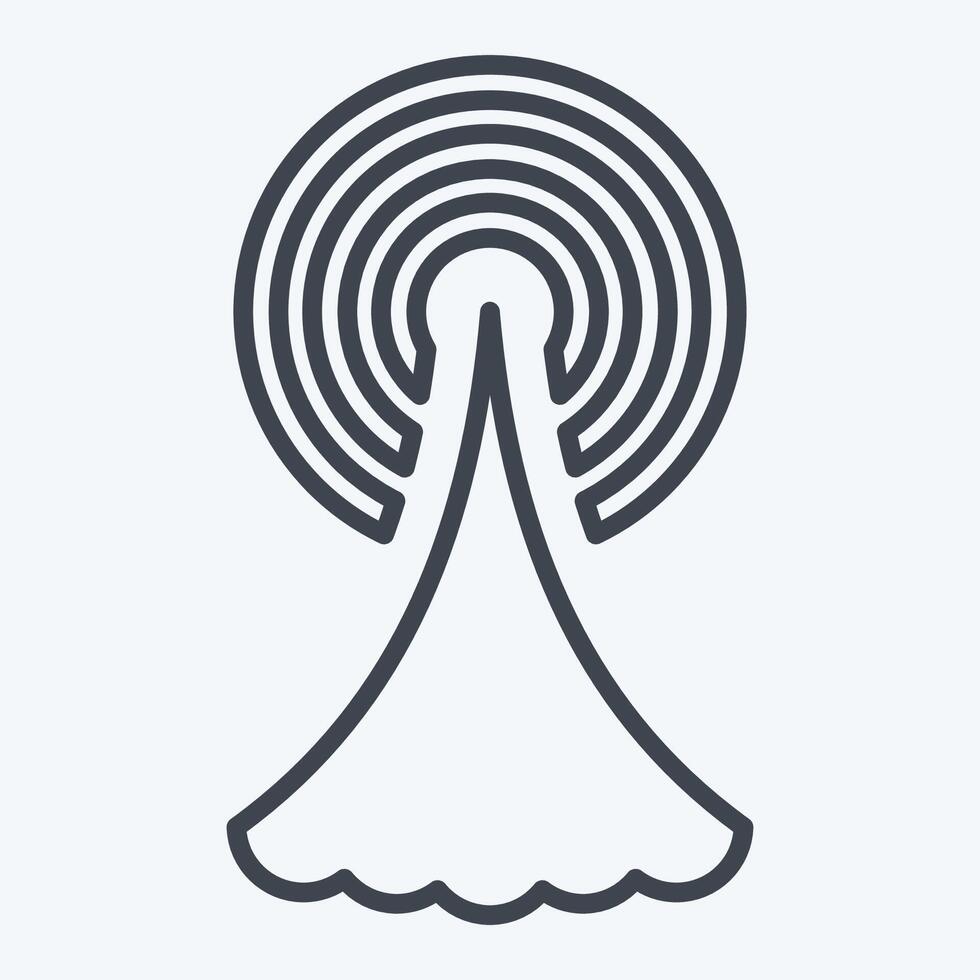 Icon Signal Tower. related to Smart City symbol. line style. simple design illustration vector