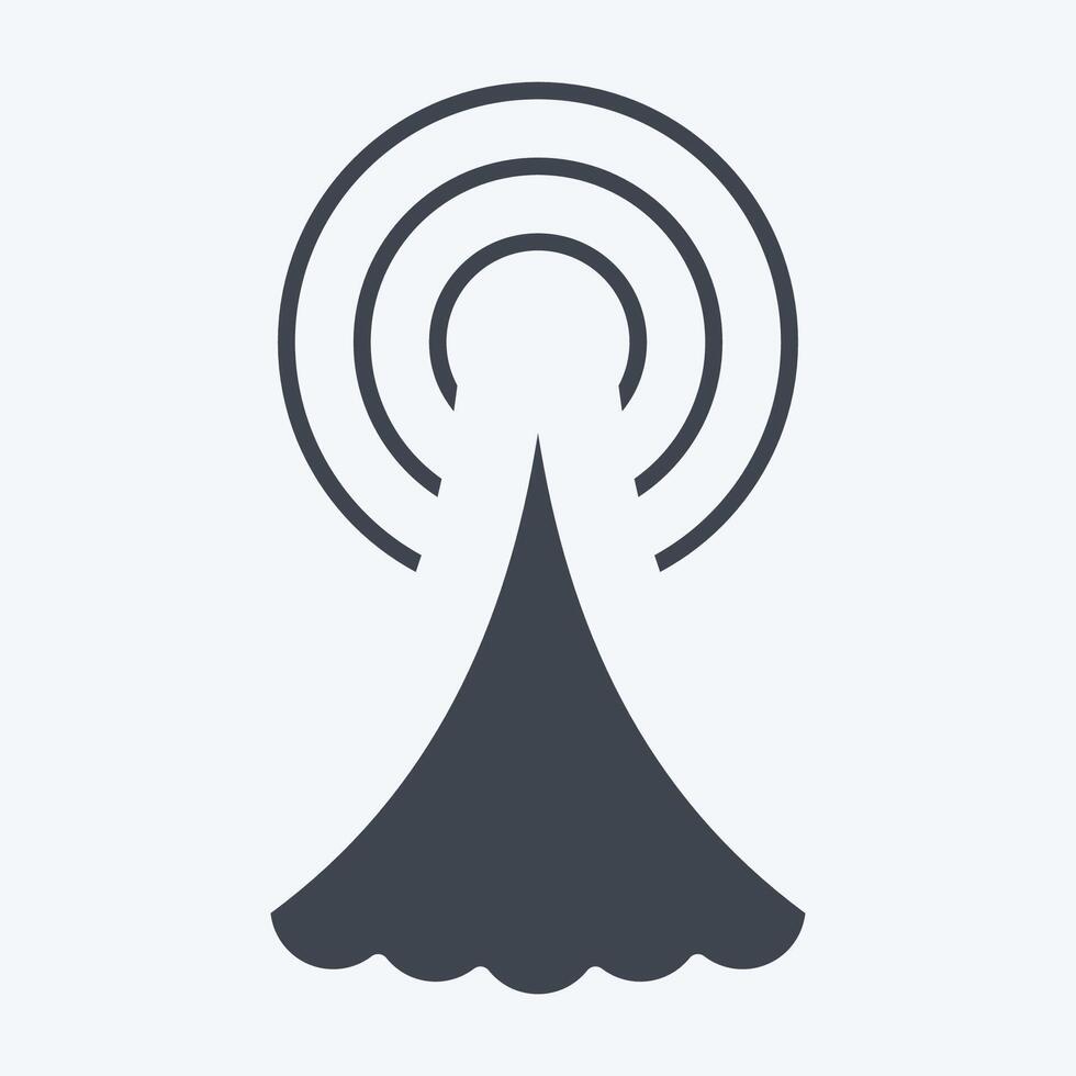 Icon Signal Tower. related to Smart City symbol. glyph style. simple design illustration vector