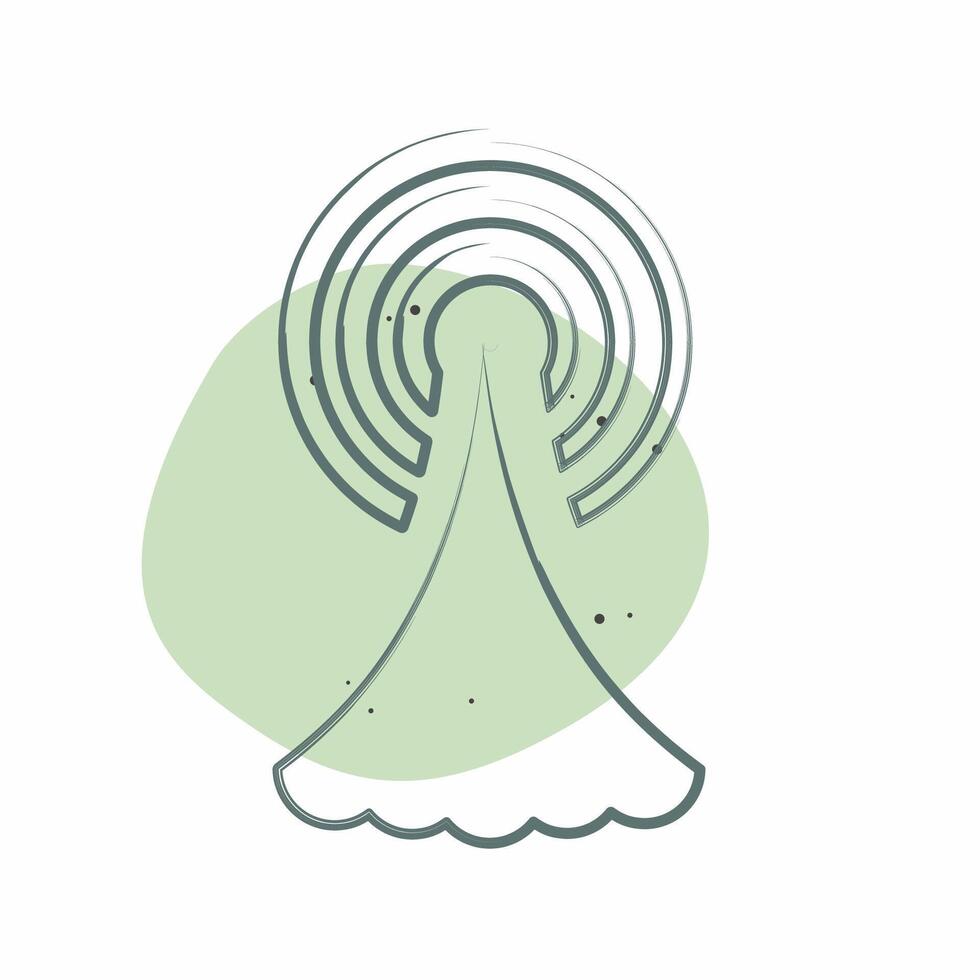 Icon Signal Tower. related to Smart City symbol. Color Spot Style. simple design illustration vector