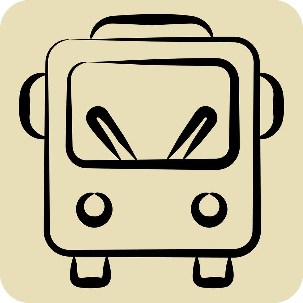 Icon Public Transport. related to Smart City symbol. hand drawn style. simple design illustration vector