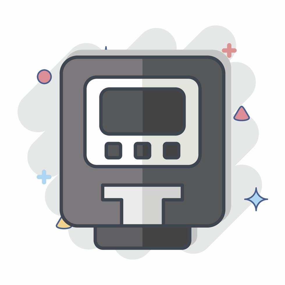 Icon Parking Meter. related to Smart City symbol. comic style. simple design illustration vector