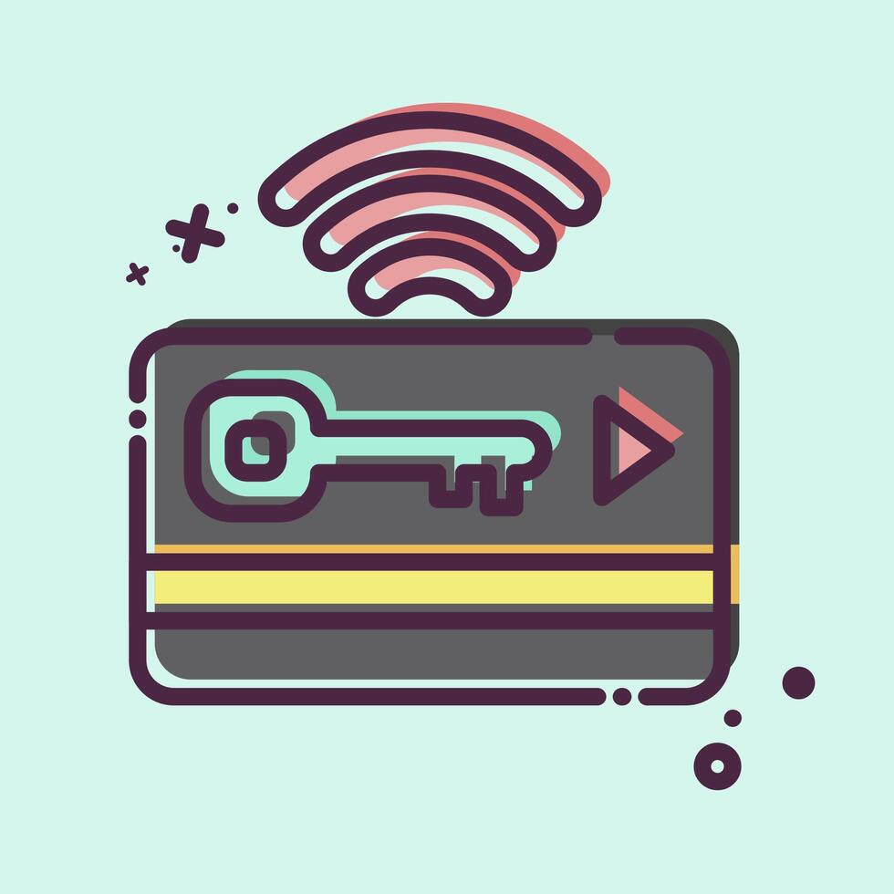 Icon Keycard. related to Smart City symbol. MBE style. simple design illustration vector
