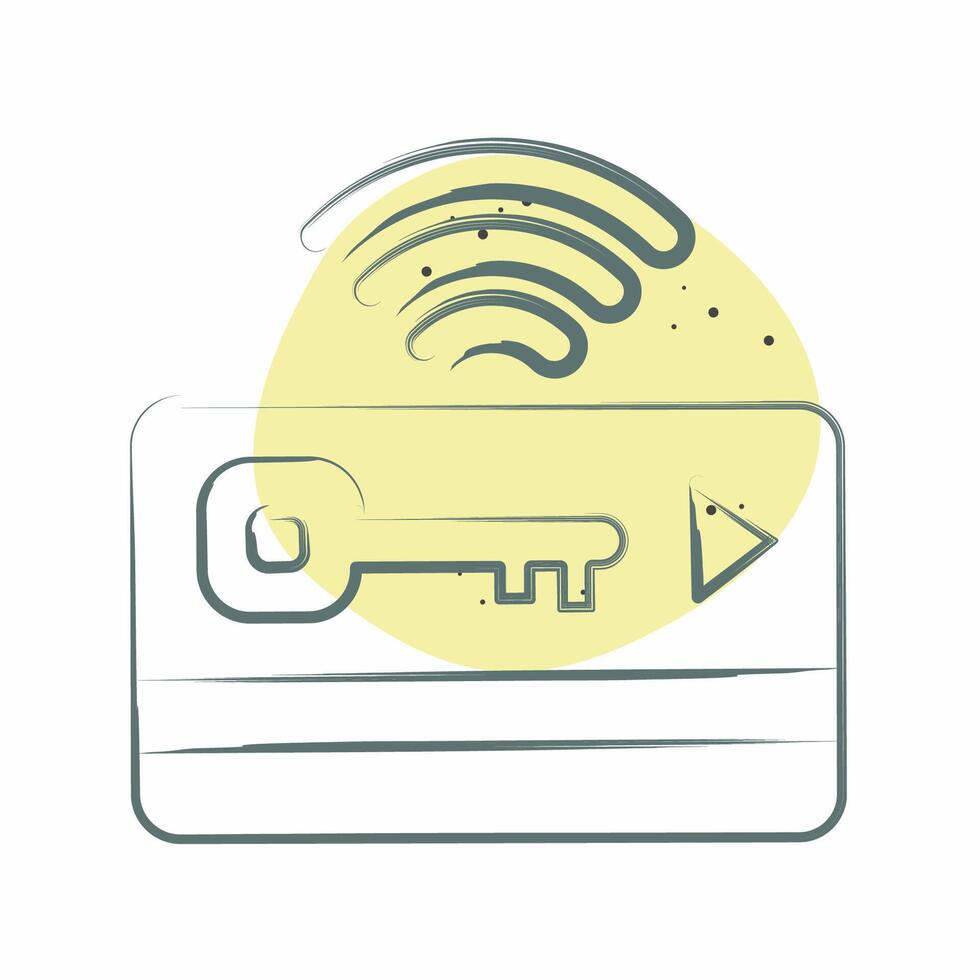 Icon Keycard. related to Smart City symbol. Color Spot Style. simple design illustration vector