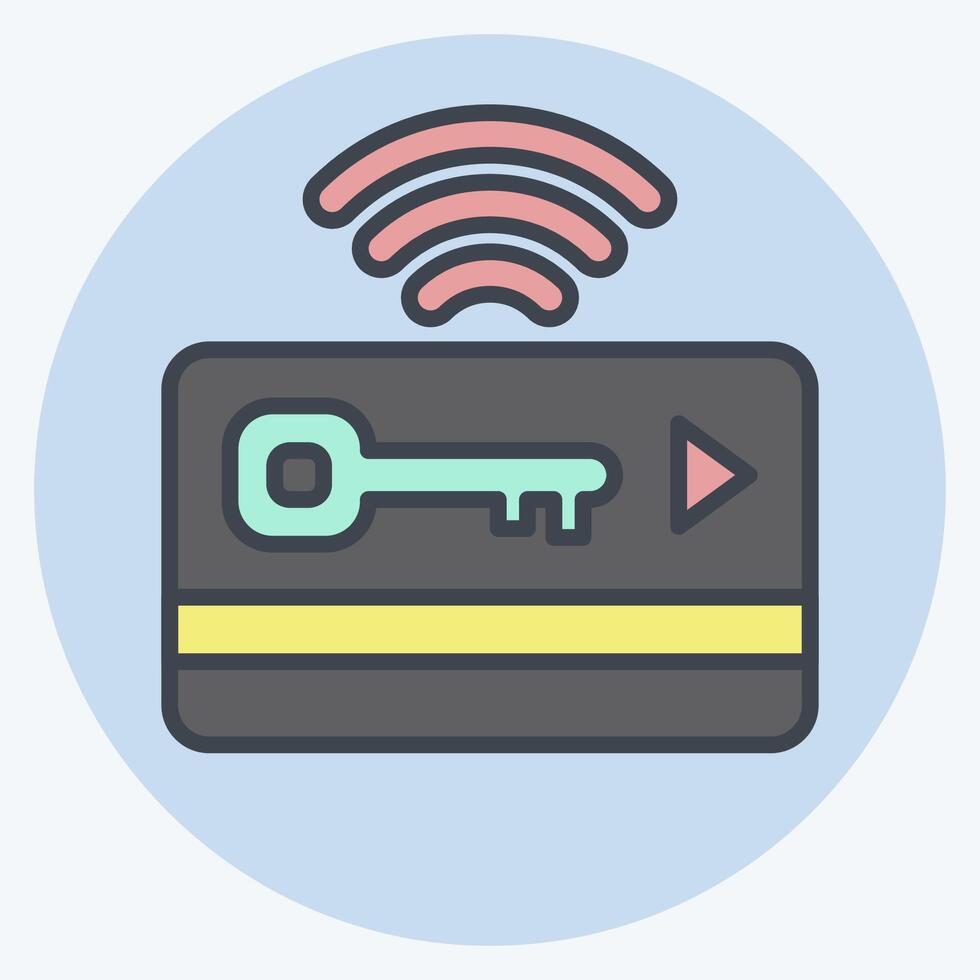 Icon Keycard. related to Smart City symbol. color mate style. simple design illustration vector