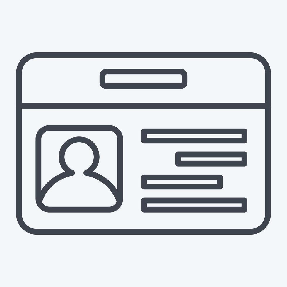 Icon ID Card. related to Smart City symbol. line style. simple design illustration vector