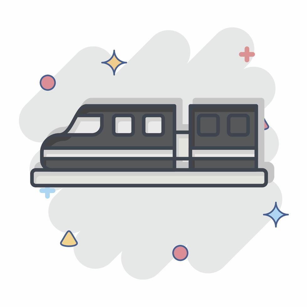 icono alto velocidad tren. relacionado a inteligente ciudad símbolo. cómic estilo. sencillo diseño ilustración vector