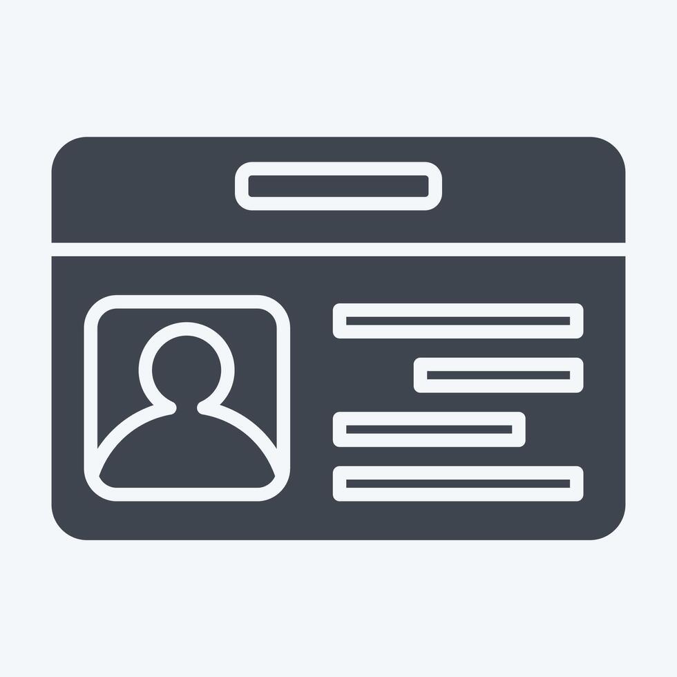 Icon ID Card. related to Smart City symbol. glyph style. simple design illustration vector