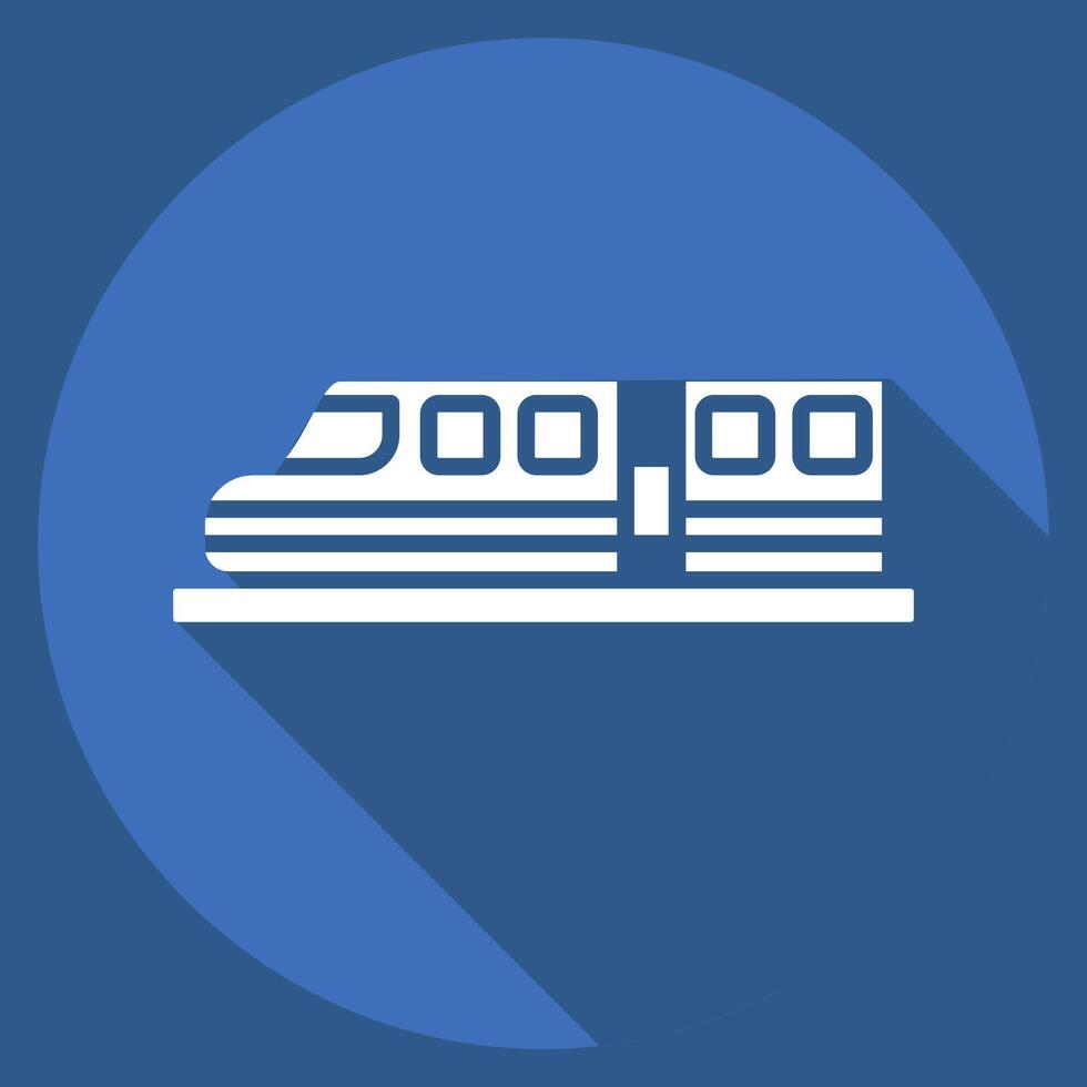 Icon High Speed Train. related to Smart City symbol. long shadow style. simple design illustration vector