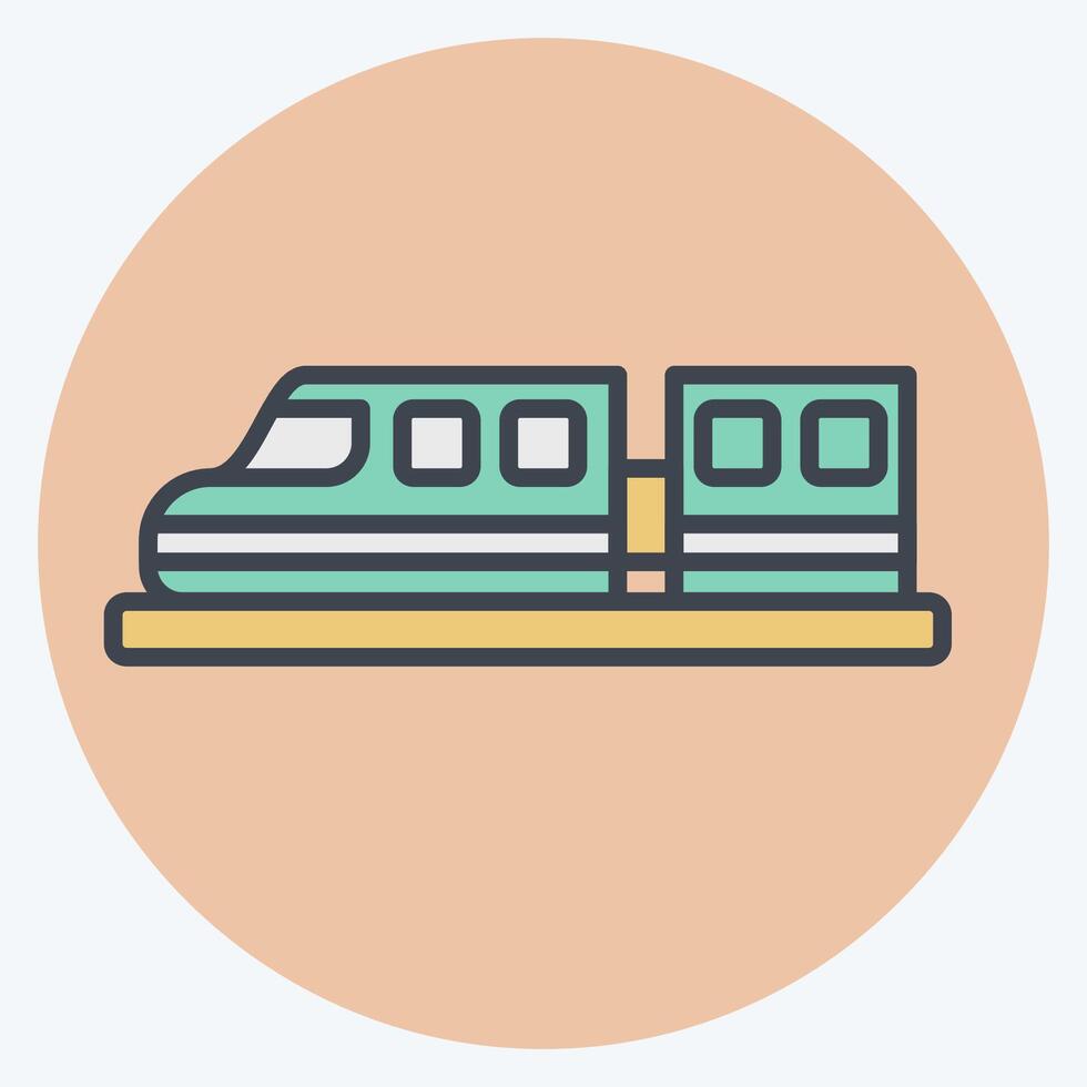 icono alto velocidad tren. relacionado a inteligente ciudad símbolo. color compañero estilo. sencillo diseño ilustración vector