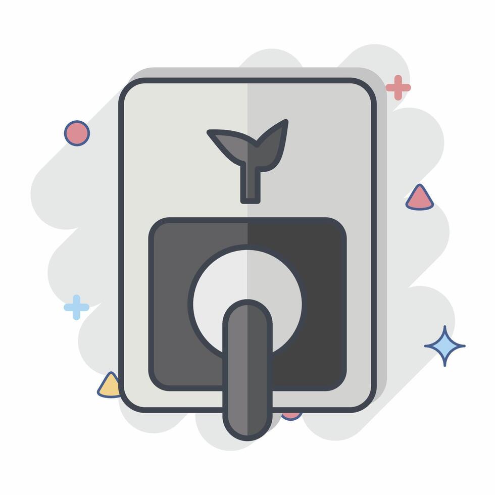 Icon Green Energy. related to Smart City symbol. comic style. simple design illustration vector