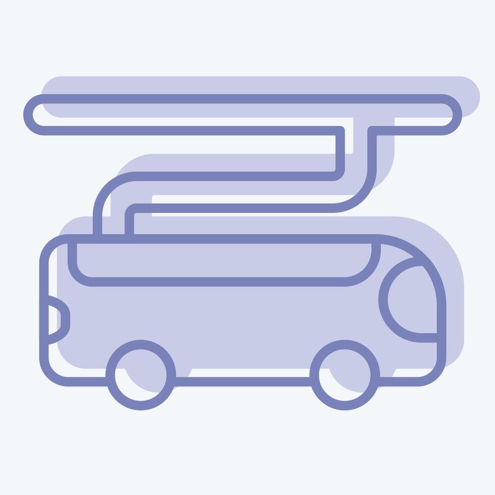 icono eléctrico autobús. relacionado a inteligente ciudad símbolo. dos tono estilo. sencillo diseño ilustración vector