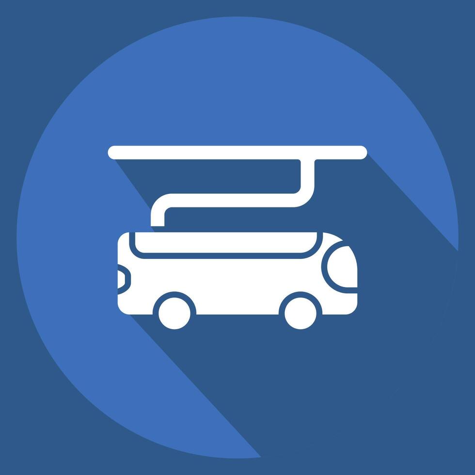 Icon Electric Bus. related to Smart City symbol. long shadow style. simple design illustration vector
