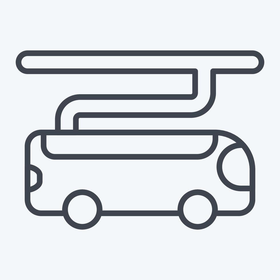 icono eléctrico autobús. relacionado a inteligente ciudad símbolo. línea estilo. sencillo diseño ilustración vector