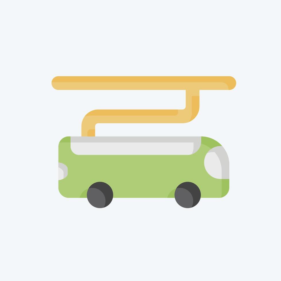 Icon Electric Bus. related to Smart City symbol. flat style. simple design illustration vector