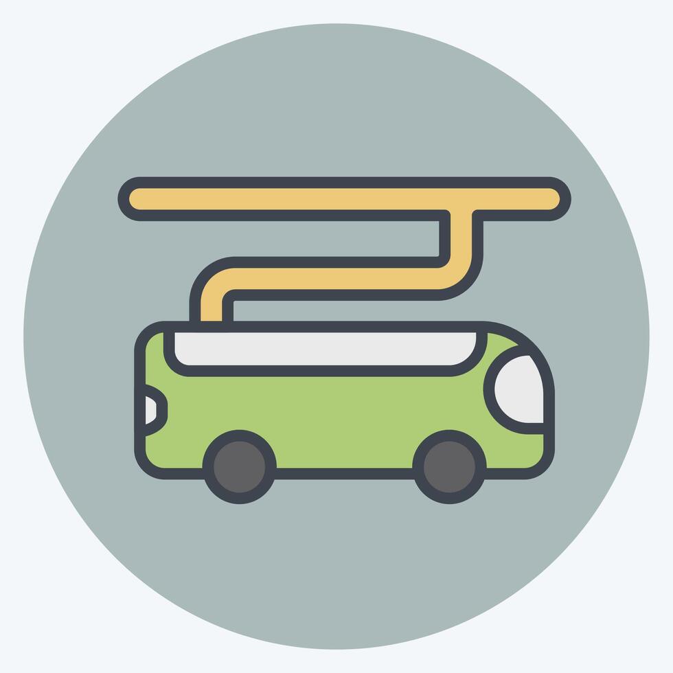 icono eléctrico autobús. relacionado a inteligente ciudad símbolo. color compañero estilo. sencillo diseño ilustración vector