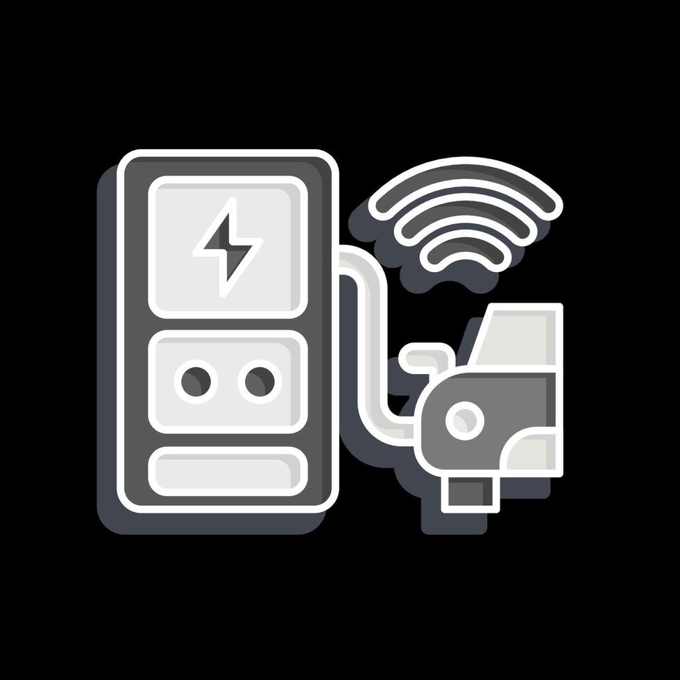 Icon Charging Station. related to Smart City symbol. glossy style. simple design illustration vector
