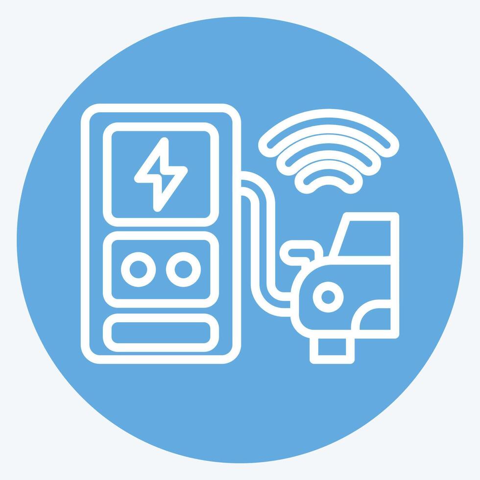 Icon Charging Station. related to Smart City symbol. blue eyes style. simple design illustration vector