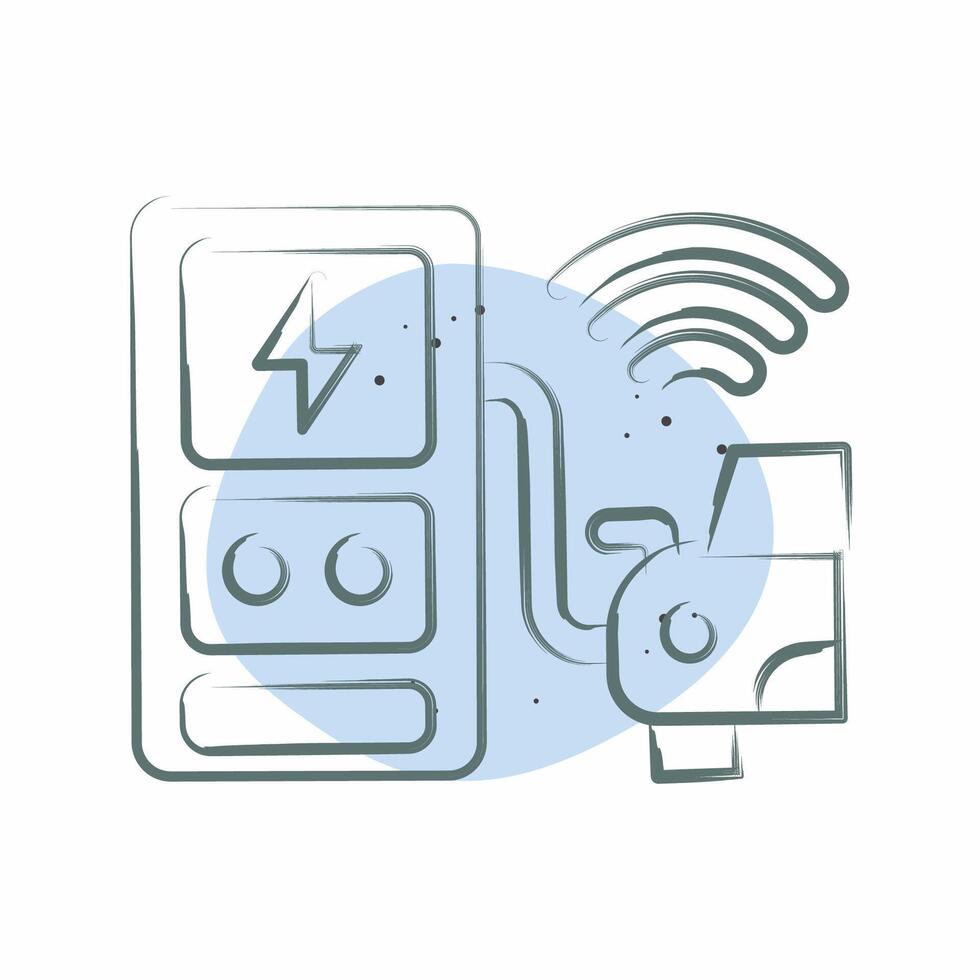 Icon Charging Station. related to Smart City symbol. Color Spot Style. simple design illustration vector