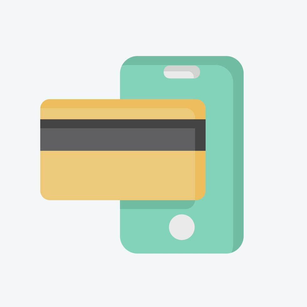 Icon Cashless Payment. related to Smart City symbol. flat style. simple design illustration vector