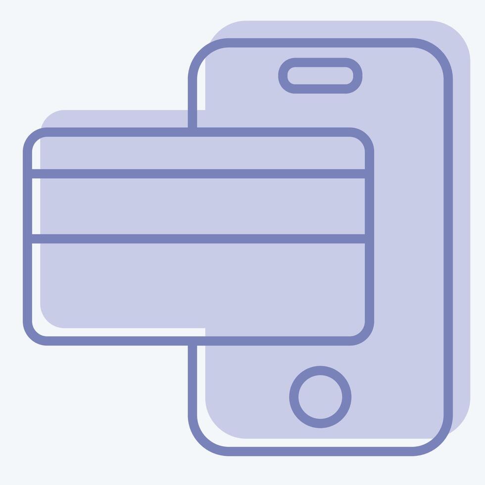 Icon Cashless Payment. related to Smart City symbol. two tone style. simple design illustration vector