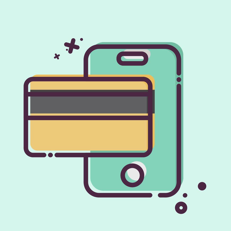Icon Cashless Payment. related to Smart City symbol. MBE style. simple design illustration vector