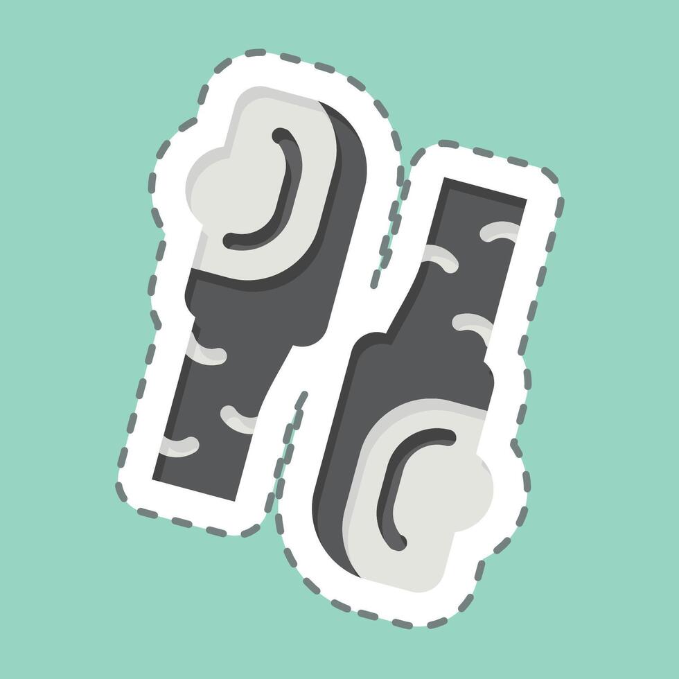 Sticker line cut Geoduck Pacific. related to Seafood symbol. simple design illustration vector