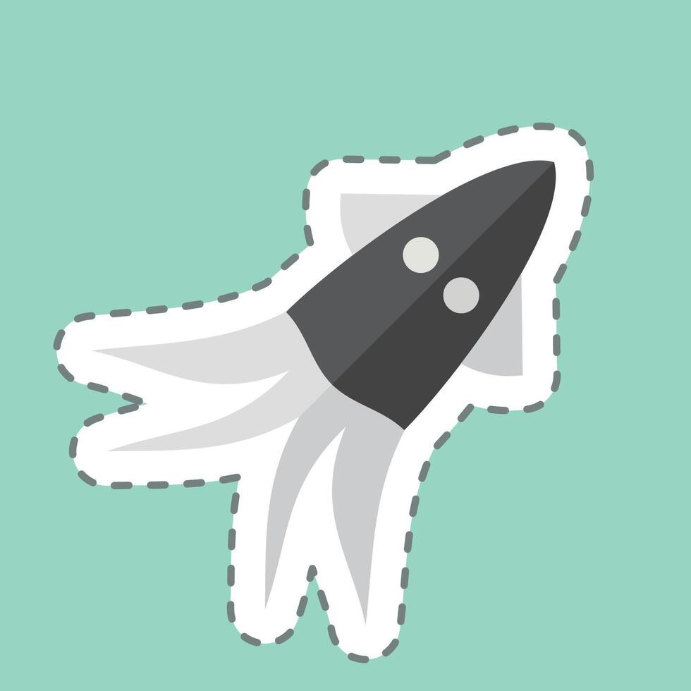 Sticker line cut Squid. related to Seafood symbol. simple design illustration vector