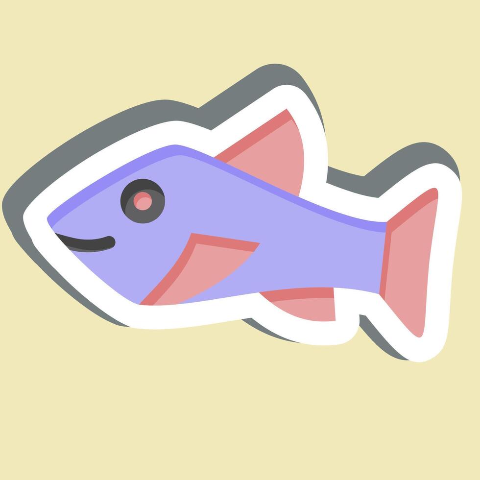 Sticker Trout. related to Seafood symbol. simple design illustration vector