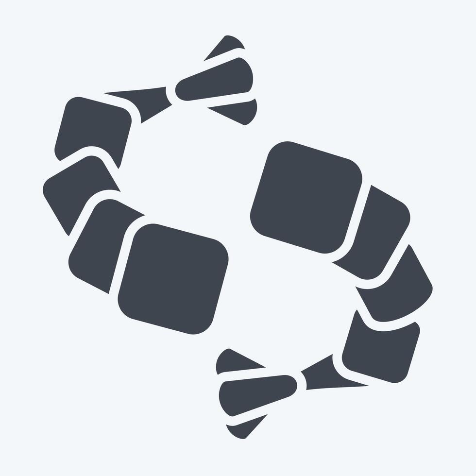 icono camarón. relacionado a Mariscos símbolo. glifo estilo. sencillo diseño ilustración vector