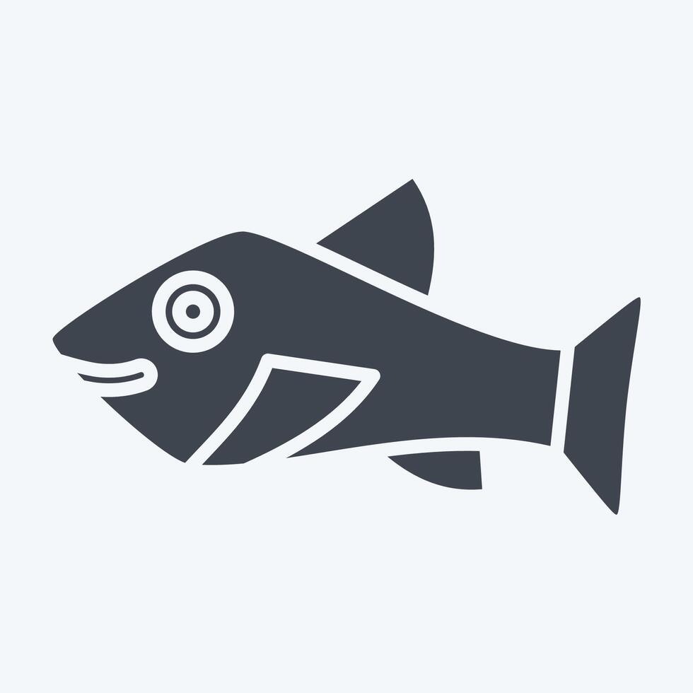Icon Trout. related to Seafood symbol. glyph style. simple design illustration vector