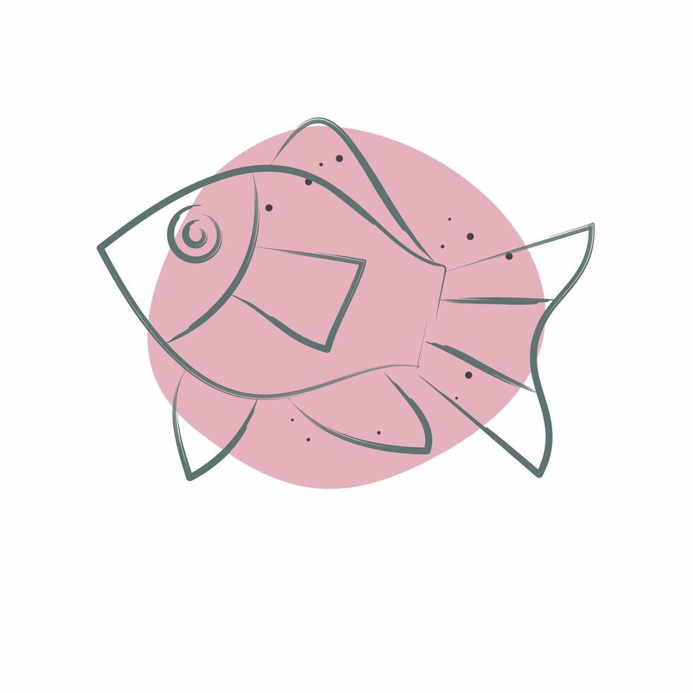 Icon Atlantic Fish. related to Seafood symbol. Color Spot Style. simple design illustration vector