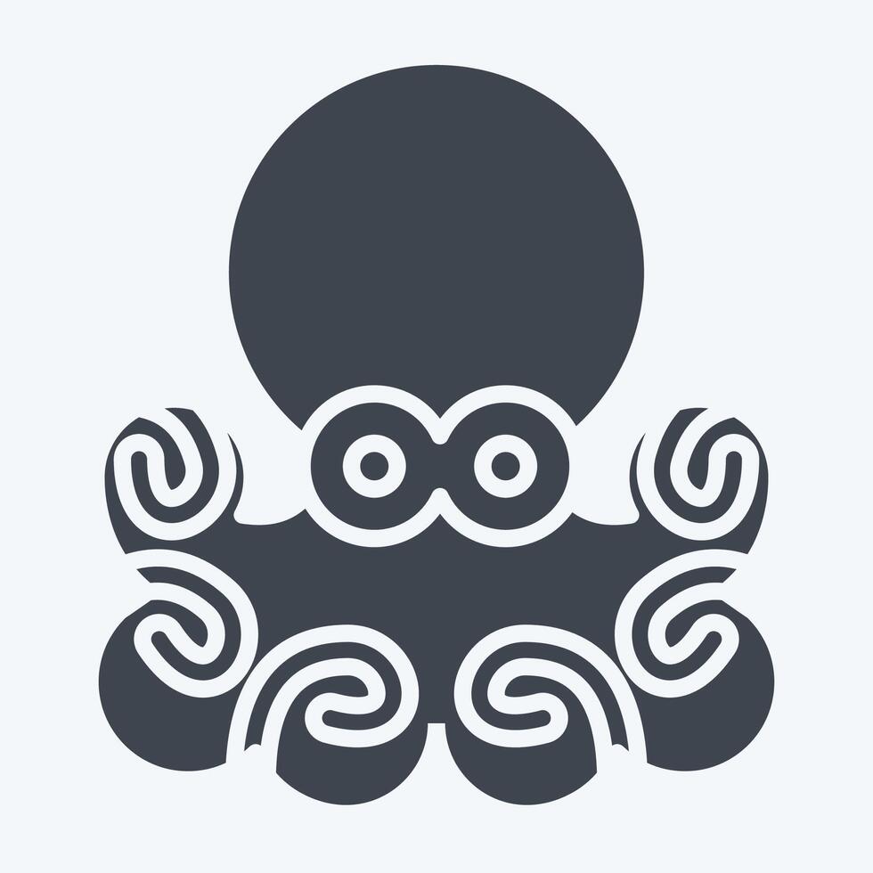 Icon Octopus. related to Seafood symbol. glyph style. simple design illustration vector