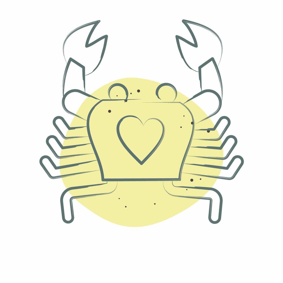Icon Crab. related to Seafood symbol. Color Spot Style. simple design illustration vector