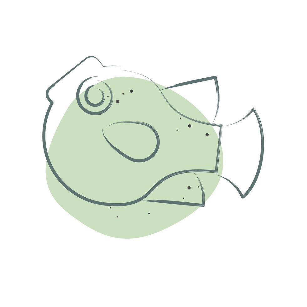 Icon Puffer Fish. related to Seafood symbol. Color Spot Style. simple design illustration vector