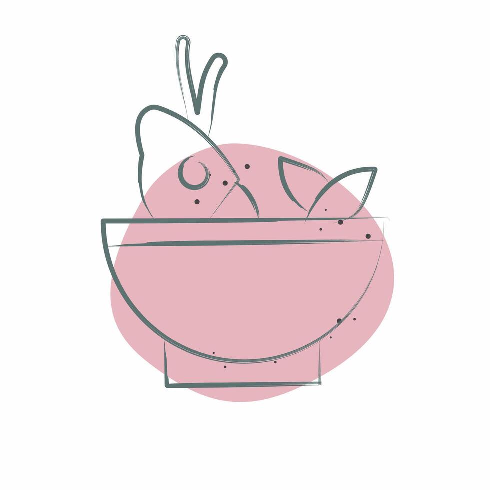 Icon Soup Sea. related to Seafood symbol. Color Spot Style. simple design illustration vector