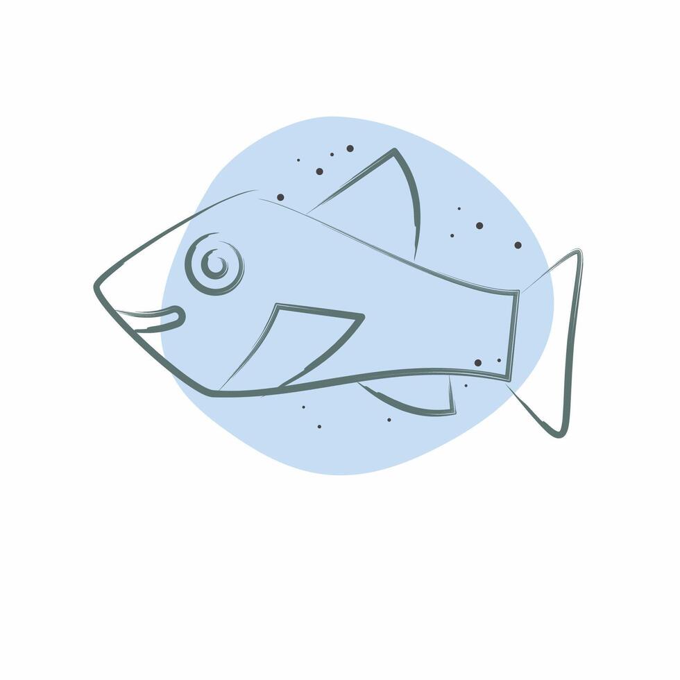 Icon Trout. related to Seafood symbol. Color Spot Style. simple design illustration vector