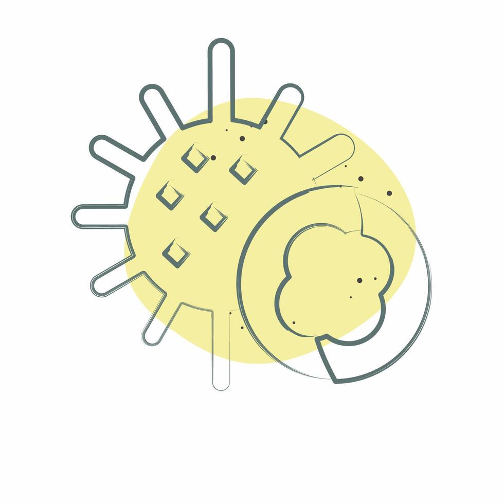 Icon Sea Urchins. related to Seafood symbol. Color Spot Style. simple design illustration vector