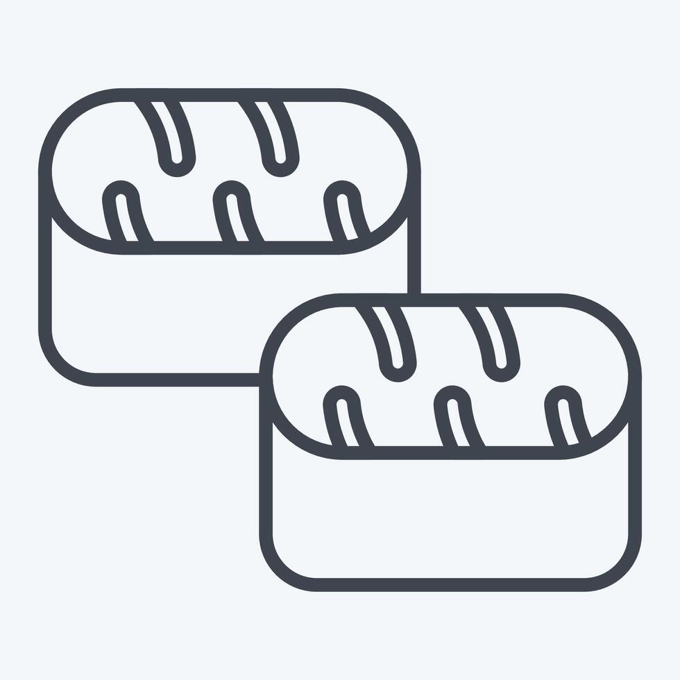 Icon Sushi Tuna. related to Seafood symbol. line style. simple design illustration vector