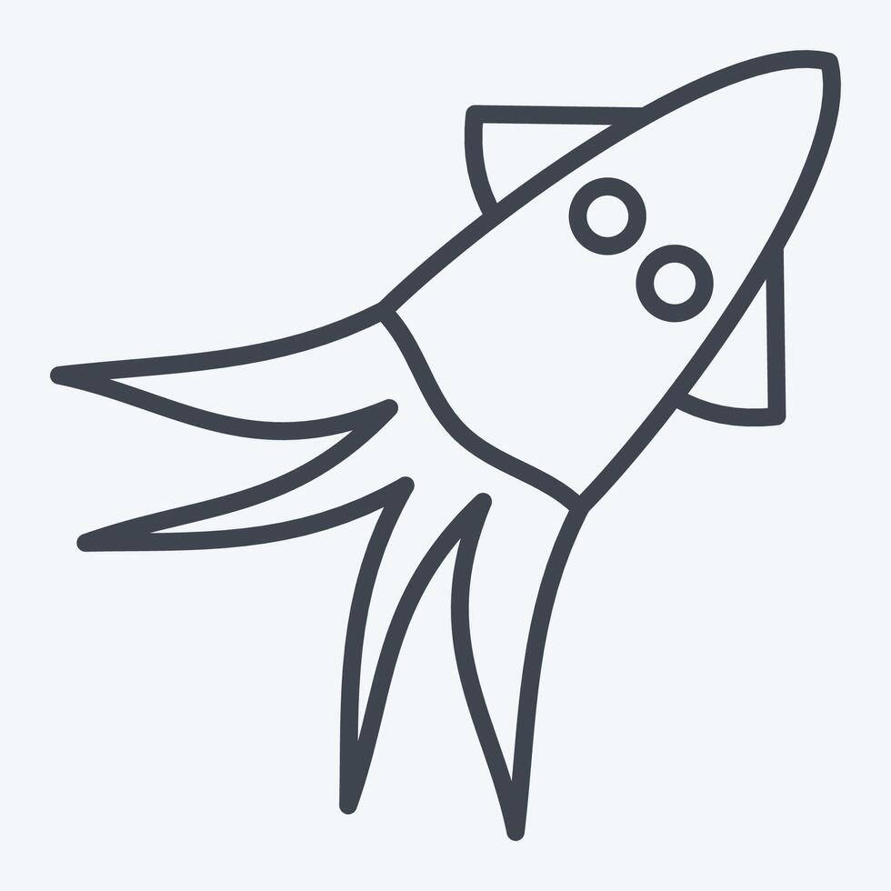 Icon Squid. related to Seafood symbol. line style. simple design illustration vector