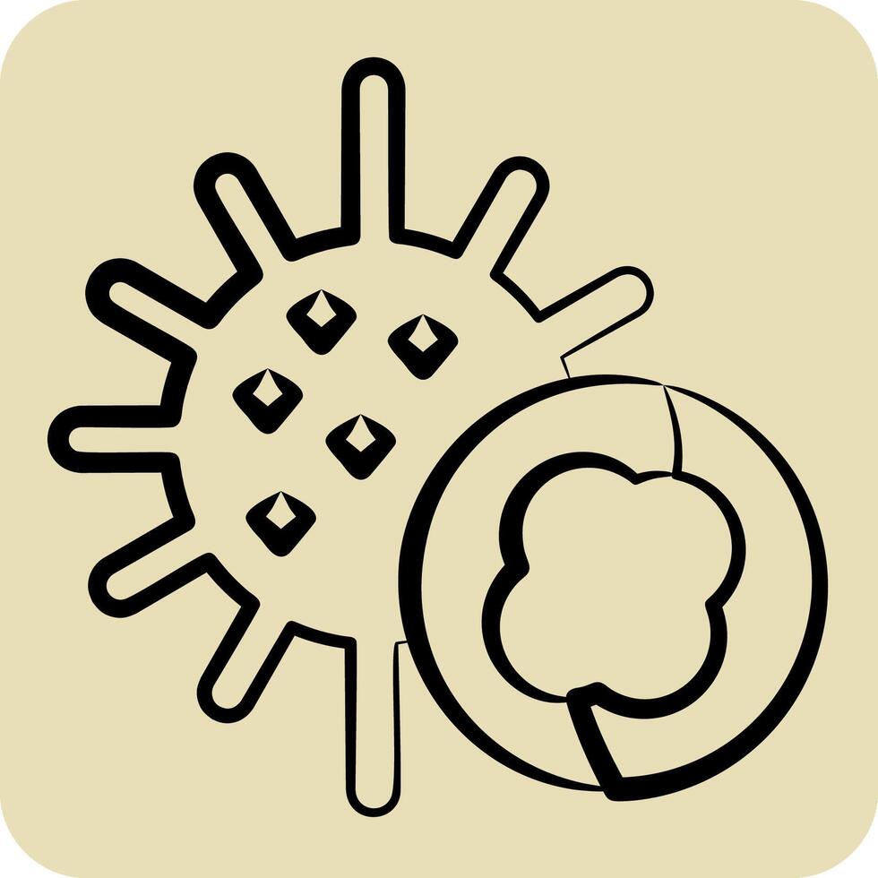 Icon Sea Urchins. related to Seafood symbol. hand drawn style. simple design illustration vector