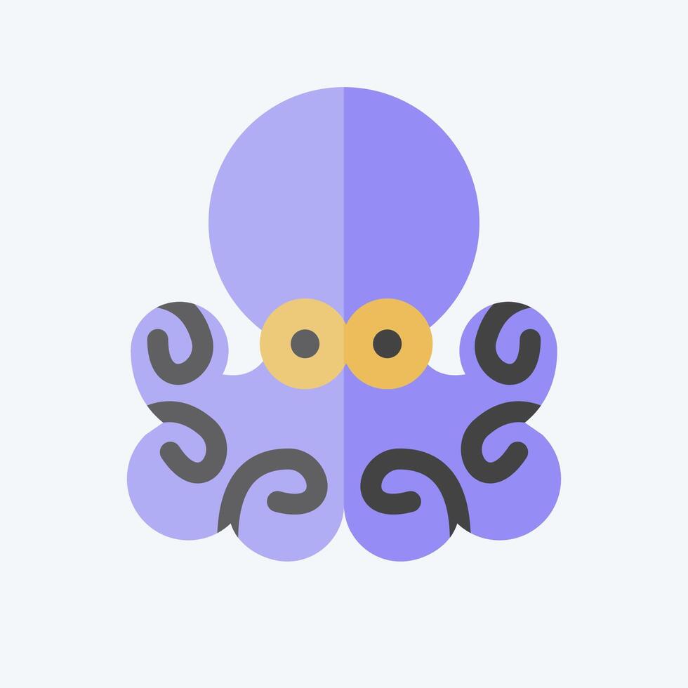 Icon Octopus. related to Seafood symbol. flat style. simple design illustration vector