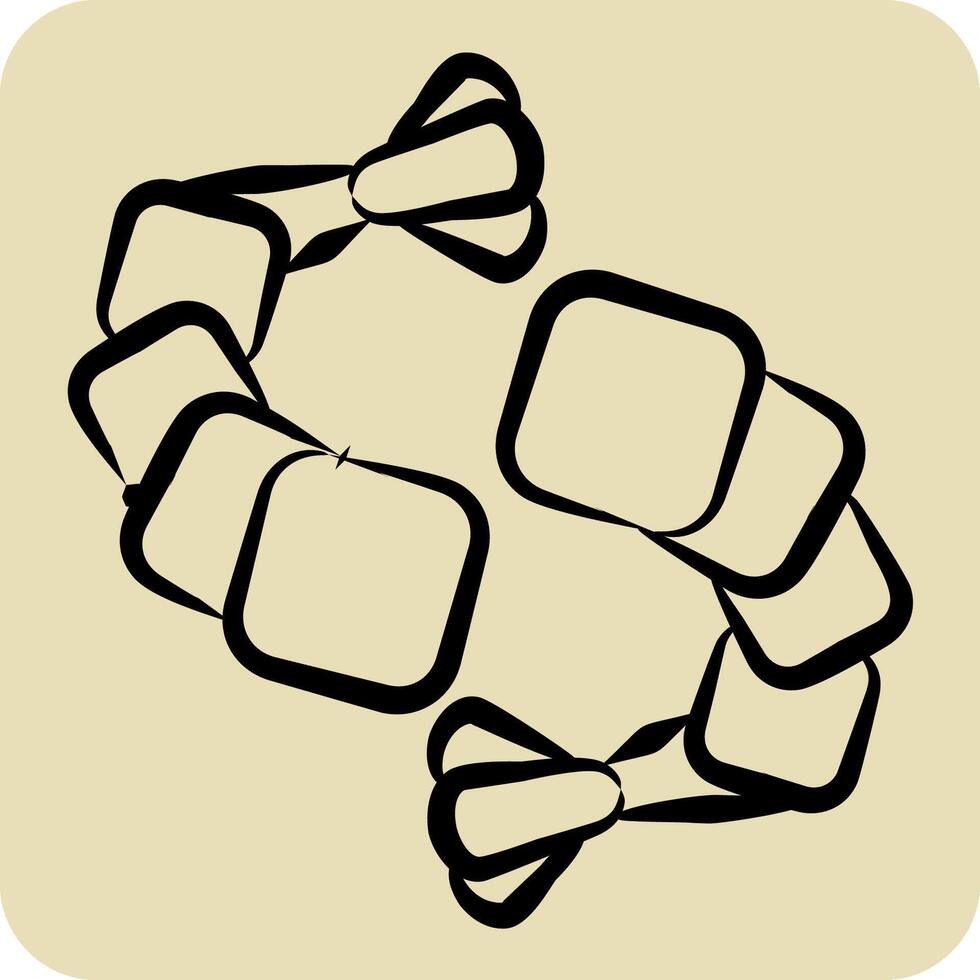 Icon Shrimp. related to Seafood symbol. hand drawn style. simple design illustration vector