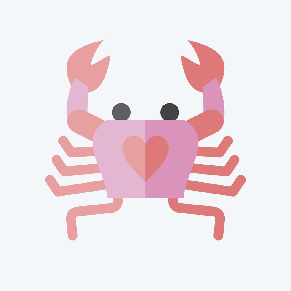 Icon Crab. related to Seafood symbol. flat style. simple design illustration vector
