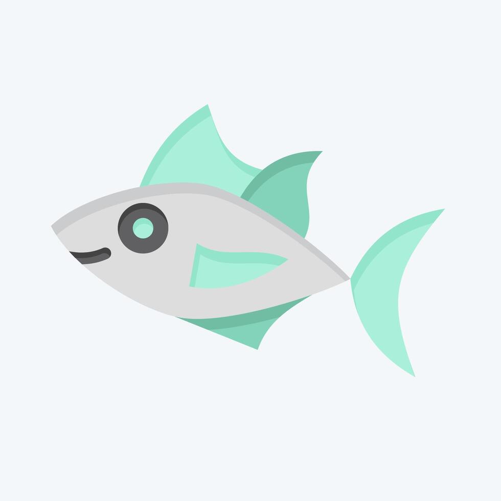 Icon Tuna. related to Seafood symbol. flat style. simple design illustration vector