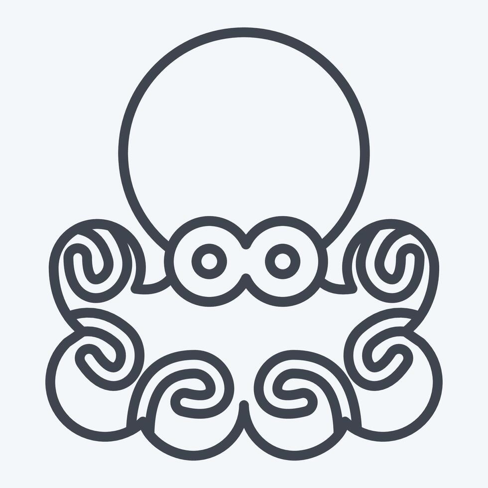 Icon Octopus. related to Seafood symbol. line style. simple design illustration vector