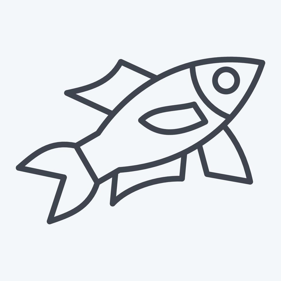 Icon Sardine. related to Seafood symbol. line style. simple design illustration vector